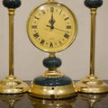 Emerald Gold Candle Stand with Clock Set