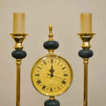 Emerald Gold Candle Stand with Clock Set