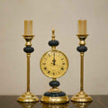 Emerald Gold Candle Stand with Clock Set