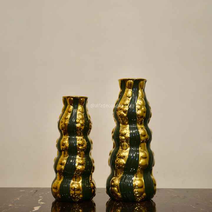 Emerald Gold Modern Vases