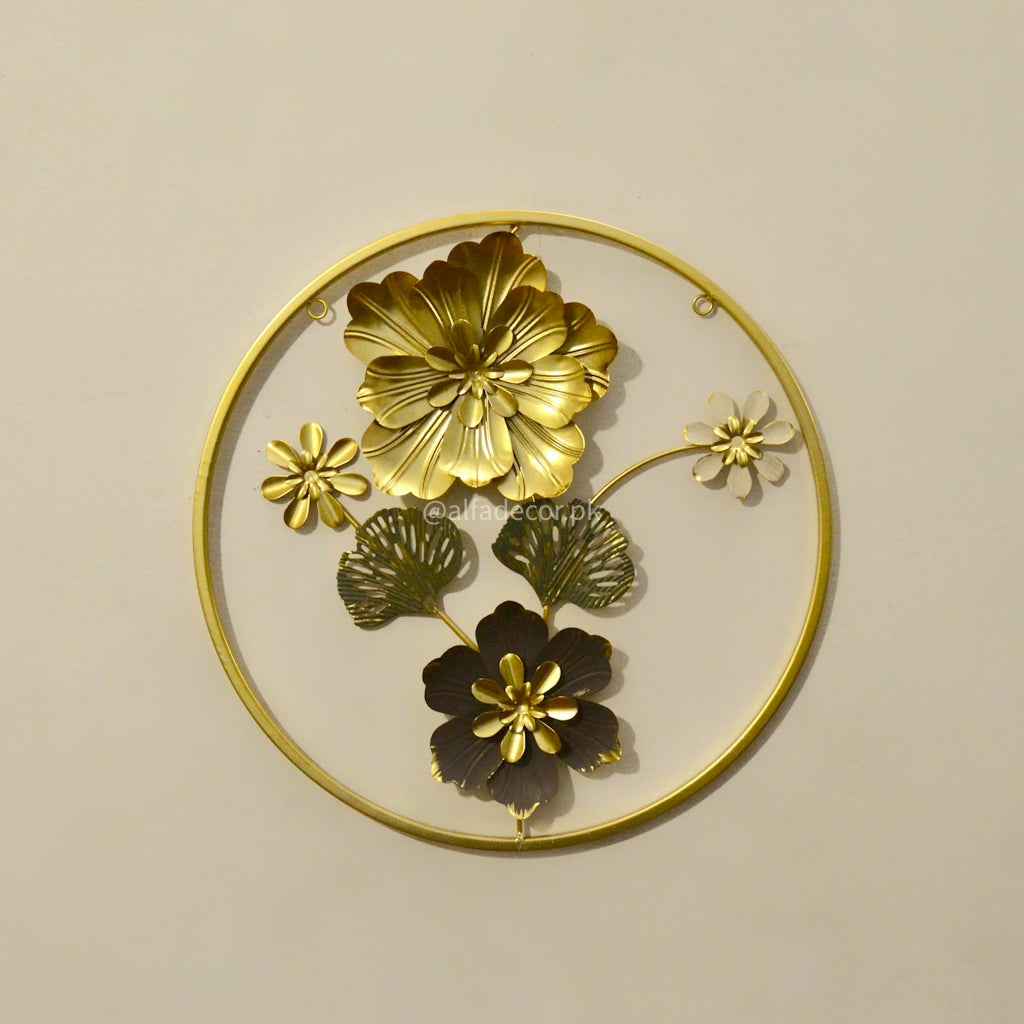 Golden Garden Round Metallic Wall Art / Accent
