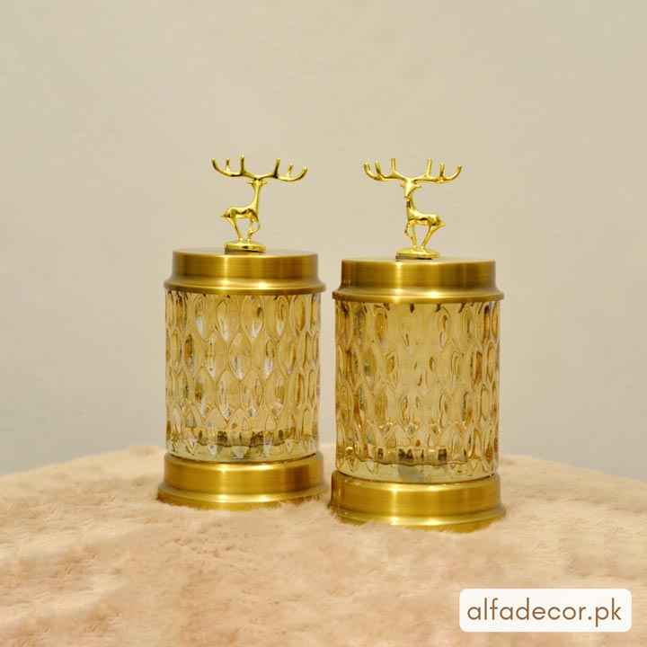 Golden Premium Urn Set | Storage Jars