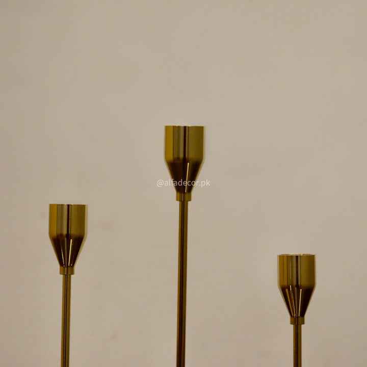 Golden Wine Candle Stick Trio