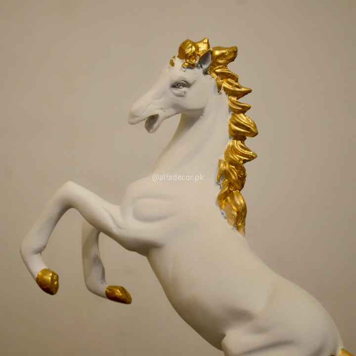 Majestic Golden-Maned White Horse