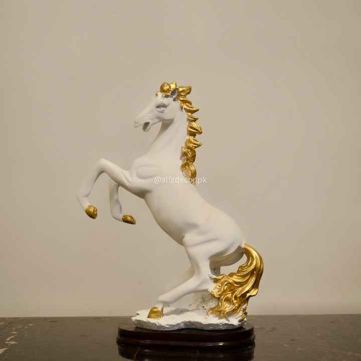 Majestic Golden-Maned White Horse