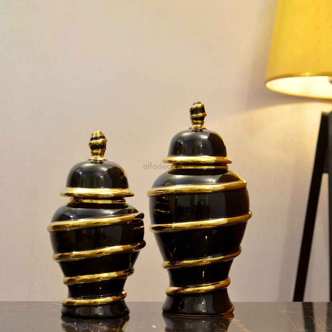 Regal Gold-Dipped Urn Set