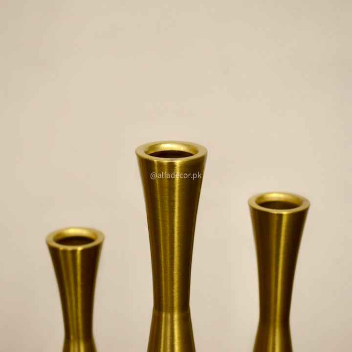 Sleek & Stylish Golden Radiance Candlesticks set