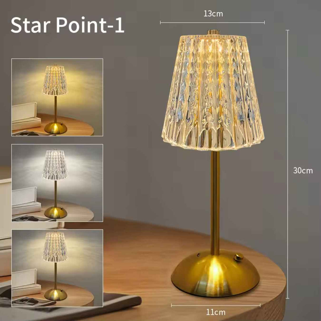 Crystal Top Touch Lamp – Decorative Accent Light